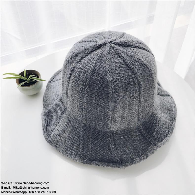 Custom Design Autumn Winter Mixed Color Plain Width Brim Lady Wool Fishing Hat
