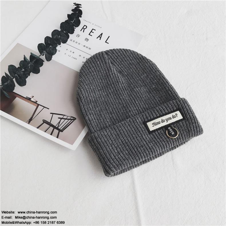 Letter Pattern Printing Party New Leisure Wild Wool Black White High Knit Cap