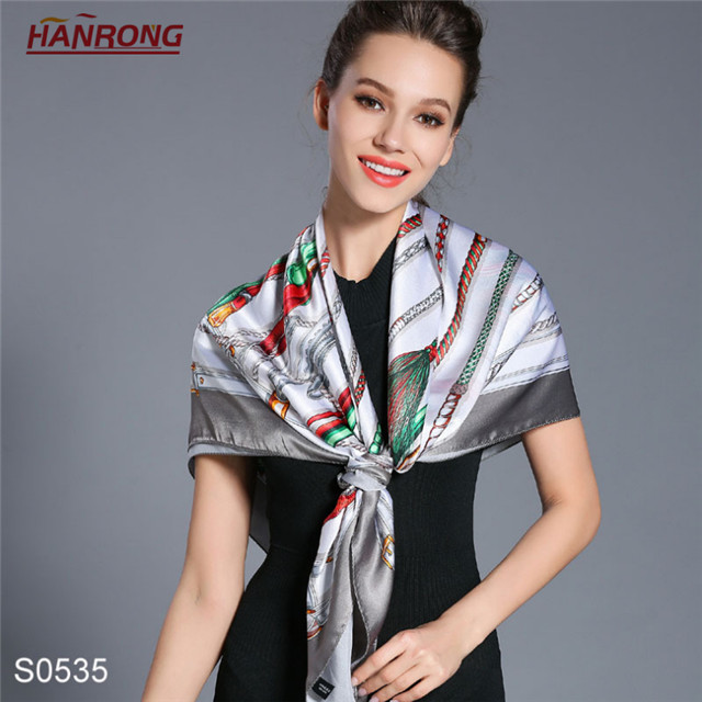 New Ropes and Tassels Print Mulberry Silk High-end Silk Gift Scarf Shawl Wholesale