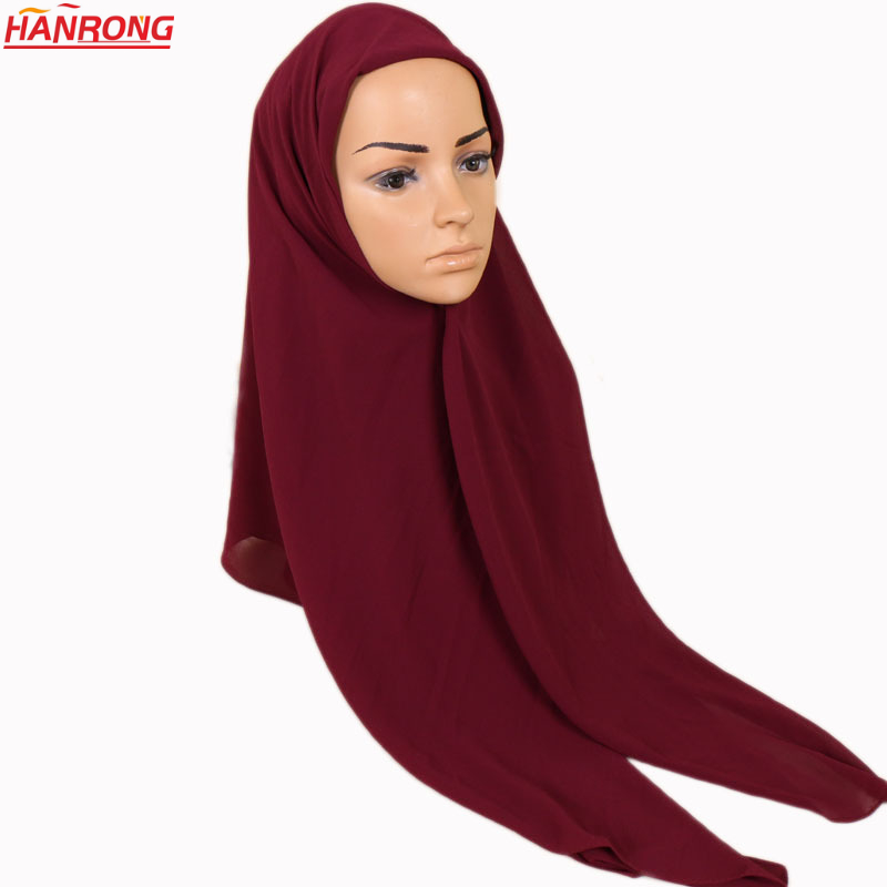 2018 Latest New Islam Cover Head Square Pearl Chiffon Warp Knitting Sexy Hijab