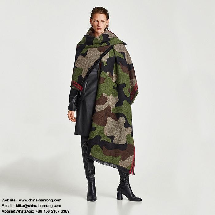 High Quality New Leopard Camouflage Cashmere Scarf Lady Custom Design Fashion Long Jacquard Cashmere Scarf 190x80cm