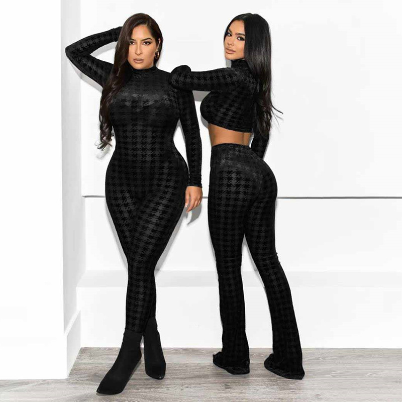 2 piece sets 2022 Womens Fashion Party club suit Long Sleeve Crop Tops+ Casual Trousers See Through Streetwear 2 Piece set women